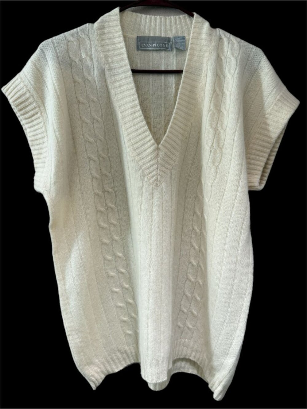 Evan Picone Women’s Medium Lambswool/Angora Cottagecore Sweater Vest Vintage